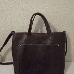 Portland Leather Tote Bag Medium Cross Body - Cold Brew